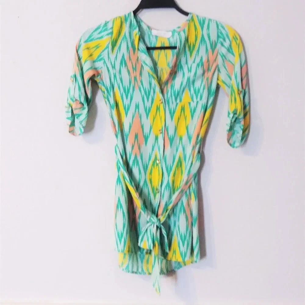 Peach‎ Love Button Down Tunic Dress Kids